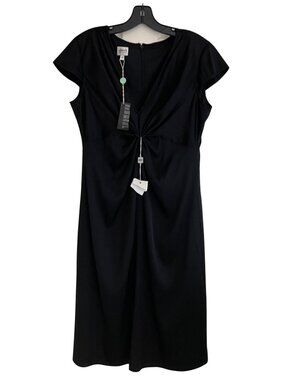 Armani Collezioni Silk Black Y2K V Neck Ruched Bust Dress Minimalist